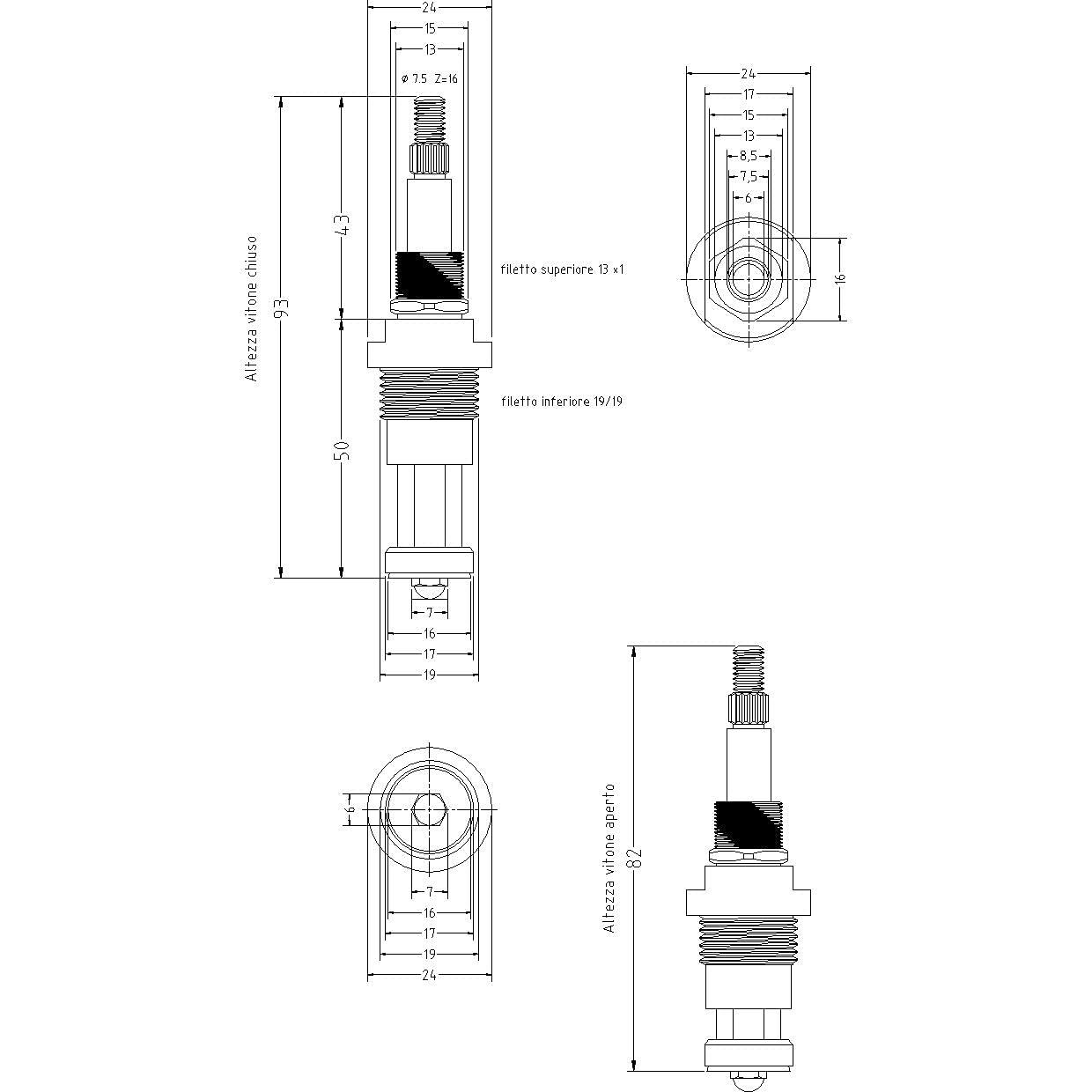 Tornillo para grifo compatible con 1120 serie Roma Stella by Hydro Home