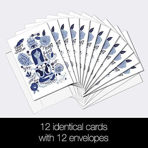 Image of Tree-Free Greetings - All Occasion Cards - Artful Designs - 12 Cards + White Envelopes - Made in USA - 100% Recycled Paper - 4 x 6 - Find Peace (FS54318)