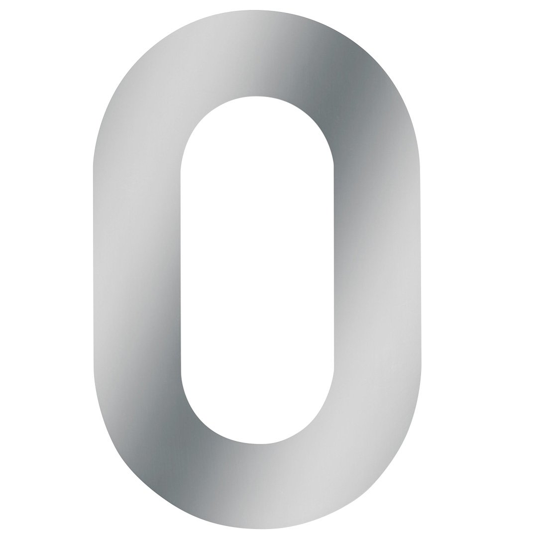 Metafranc Hausnummer 0 - Edelstahl - 120 mm - 3D Design - Gute Lesbarkeit - Individuelle Kombinationsmöglichkeiten / Beschriftung / Kennzeichnung / Ziffer / Haustür / Hauswand / Gartentor / 424097
