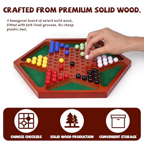 Juego de Mesa Damas Chinas de Madera 13.5 pulg miniatura 3