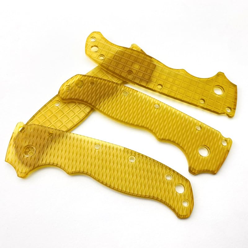 1 Pair Custom PEI Scales Fit for Demko AD 20.5, Transparent Ultem Handle Patch DIY Accessory