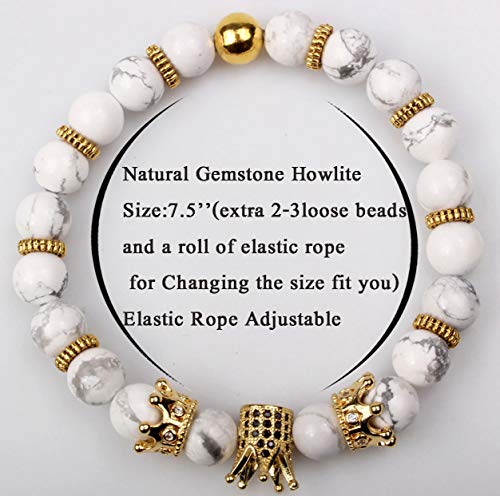 GVUSMIL Imperial Crown Bead Bracelet King&Queen Luxury Charm Couple Jewelry Xmas Gift for Women Men2