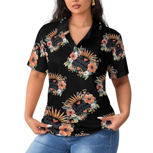 Polo de manga corta para mujer transpirable de ocio Good Morning casual en color blanco