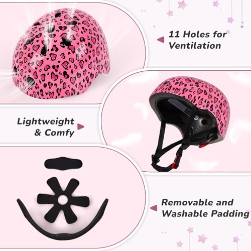 Image of Kids Bike Helmet for Girls 3-5 /5-8 /8-14, Adjustable Helmet with DIY Cat Ears, Cute Toddler Youth Helmets for Skateboard Scooter Cycling Roller Skating