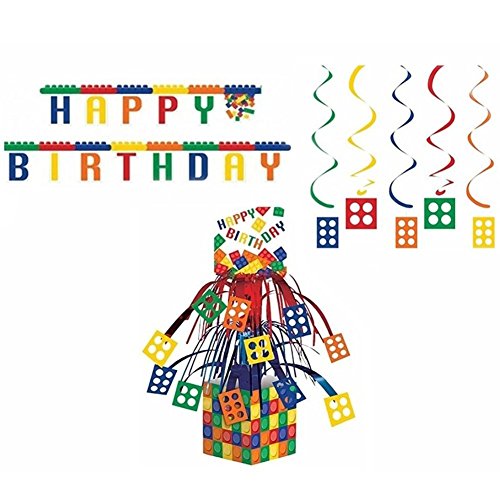 Cedar Crate Market Block Party Decorations Pack: Centerpiece, Dizzy Danglers Jointed Banner