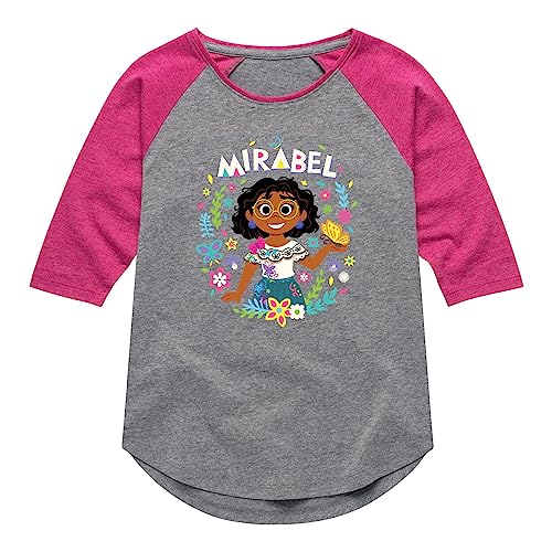 Disney Encanto - Mirabel Floral Butterflies - Toddler and Youth Girls Raglan Graphic T-Shirt