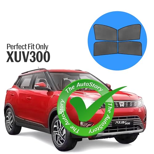 Image of AutoStory Custom Fit Black Mesh Car Sunshade for XUV300 | UV & Heat Protection Car Window Curtains | Privacy Car Sun Shade | Breathable Vehicle Specific Side Window Shades