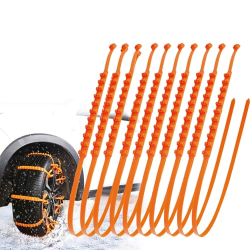Catene da Neve Antiscivolo per Pneumatici Portatili, 10 Pezzi Catene Universali...