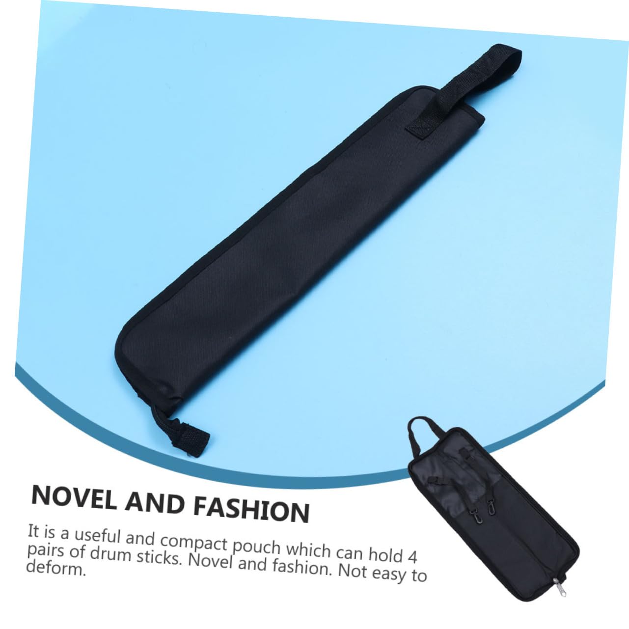 Abaodam 2Pcs Portable Drumstick Bag Zipper Durable Storage Pouch for Mallet Accessories Convenient Carry Case for Drummers and Music Enthusiasts Black