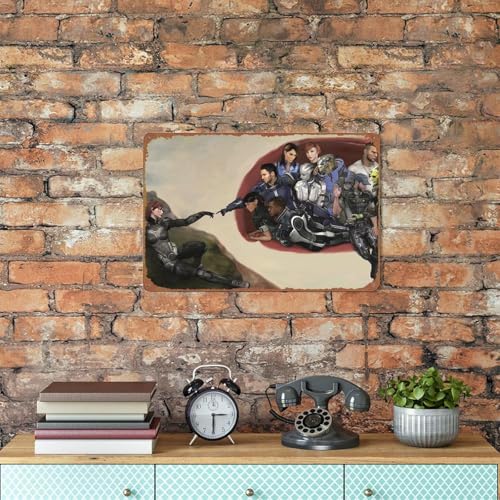 Mass Effect Video Game Mass Effect 3 Commander Shepard Thane Krios Jacob Taylor Garrus Vakarian Liara T'soni Ashley Williams James Vega Kaidan Alenko Metal Tin Sign Wall Decor Funny Vintage Tin Sign - Image 4