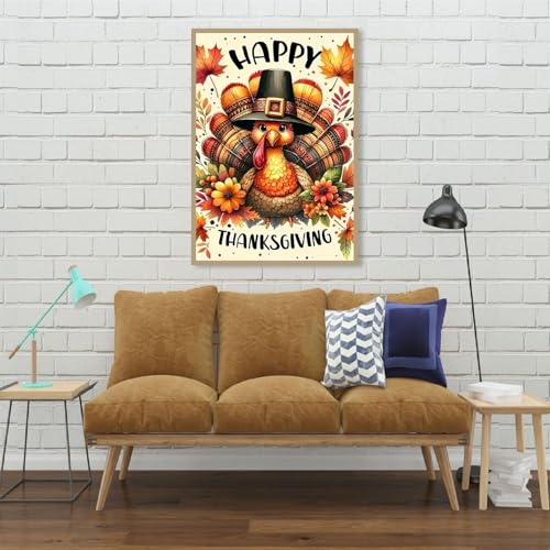Image of ARPADAMO Diamond Art Kits for Adults,5D Thanksgiving Day Diamond Painting DIY Turkey Diamond Art Diamond Painting Kits for Adult,Round Full Drill Diamonds, Diamond Art Kits for Home Decor-12x16inch