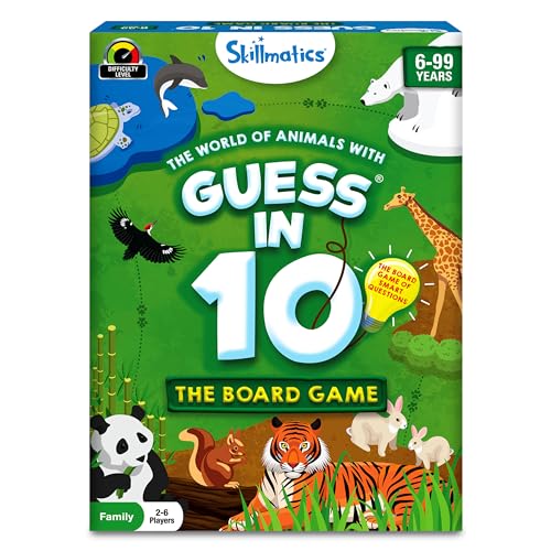 Skillmatics Family Card & Board Game - Guess in 10 Animals