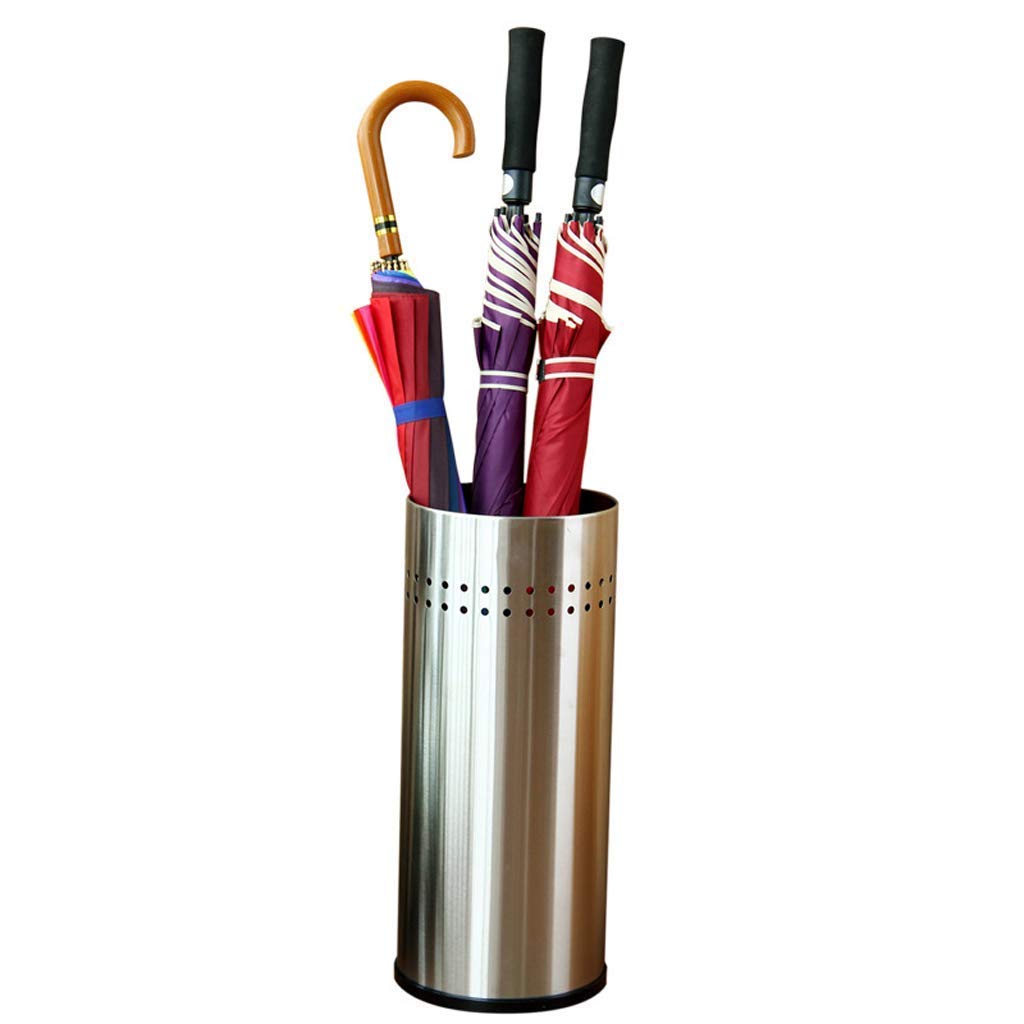 XDLEDMKIZ Umbrella Stand Flower Stand Round Freestanding Stainless Steel Hallway Umbrella Stand 8.5" x 19.7"