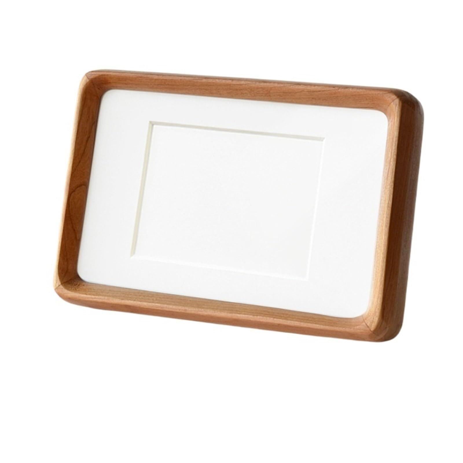 Photo Frames 3/4/5 Inch Mortise And Tenon Mini Photo Frame - Solid Wood Black Walnut/Beech/Sapele, Rounded Corner Tabletop Decor Ornament(Cherry wood g model,3inch 5.5X8.4cm)