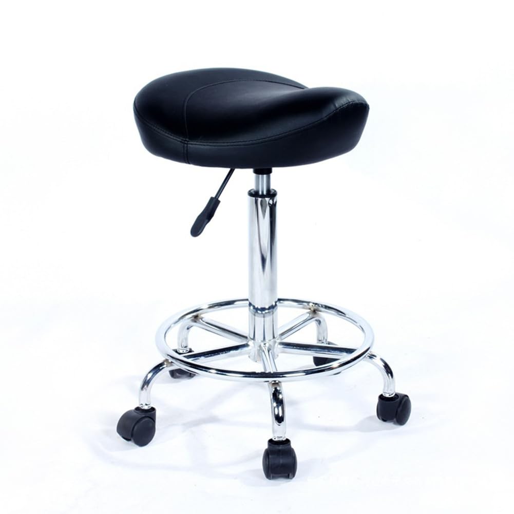 Taburete ergonómico con ruedas, asiento hidráulico ajustable, silla giratoria para oficina, salón, clínica y laboratorio, cómodo taburete rodante con fácil movilidad