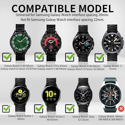 20mm Metal Band for Samsung Galaxy Watch 7 6 5 4 Classic FE Pro by GOLDTOLUCK - Used condition - Image 2