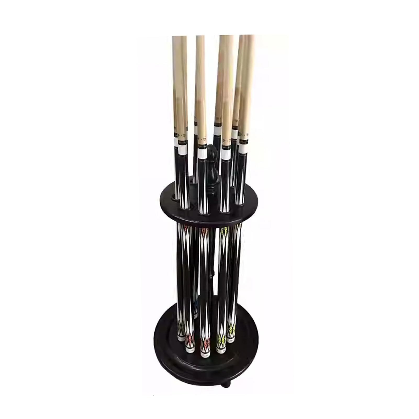 ZFUCMAYL Billiards Pool Stick Holder,Display Floor Cue Storage,MDF Billiard Racks,with Stabilizing Holes,Space Saving(Black)