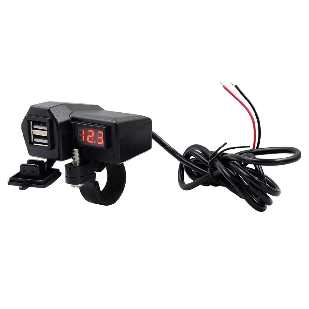 12V Motorcycle Waterproof USB Charger Power Adapter LED Voltmeter With ON OFF Switch For Mobile Phone Tablet