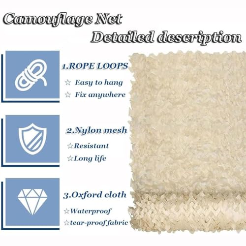 Red de camuflaje blanca en rollo de 5x8 m para parasol de jardín 3