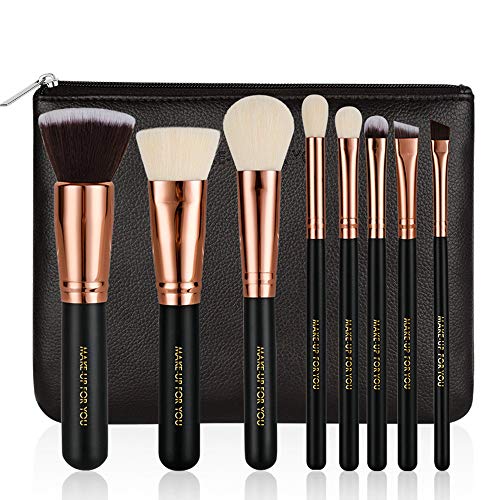 Foundation Kabuki Makeup Brush Set - Powder Blush Concealer Contour Brushes Perfect For Liquid, Cream or Mineral Products 8pcs Collection With Premium Synthetic Bristles For Eye and Face Cosmetic