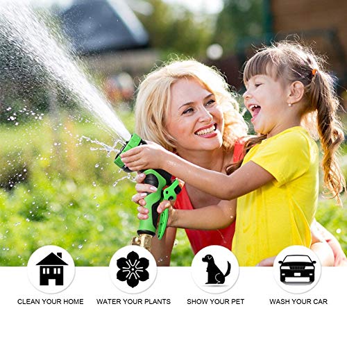 Dehnbarer Gartenschlauch, leicht, Gummischlauch für Bewässerung, knickfrei, flexibler Kunststoff-Wasserschlauch, ideal für Gartenarbeit und Außenbereich, 7,6 m, 30 m