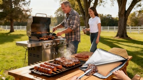 Manta BBQ de 22" para reposar carne, bolsa aislante de lona encerada miniatura 7