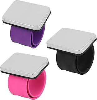 3pcs Magnetic Pin Cushion Wristband, 3 Colors Wrist Sewing Pincushion Silicone Strap,Magnetic Pin Holder Wristband for Sewing Quilting Accessory Braiding Hair Styling and Crafting (Square-Shape)