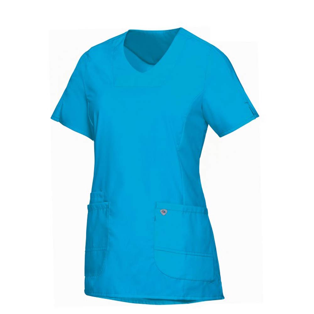 BP 1762-241-0114-2XLn Super Light Fabric Cover Tunic for Women, 49% Cotton, 48% Polyester, 3% Elastolefin, Curaçao Blue, 2XLn Size