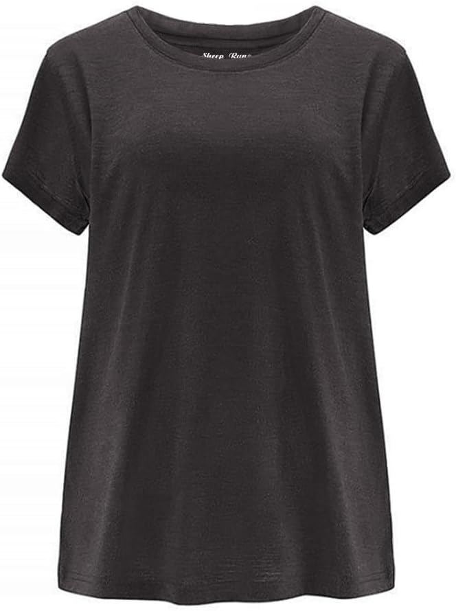 SHEEP RUN Womens Merino Wool T Shirt Breathable Wicking Hiking Yoga Loose Fit Base Layer Shirt