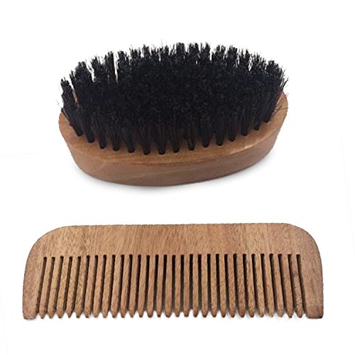 Domett Beard Brush and Mustache Comb Kit, Carrying Case Included