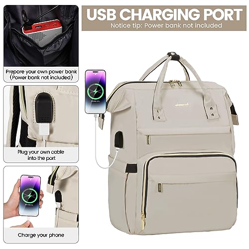 Image of LOVEVOOK Laptop Backpack for Women Teacher Backpack Nurse Bag,Work Bags Backpack Purse Bag Anti-Theft Travel Backpacks with USB Charging Port,15.6 Inch Backpacks for College Business Casual