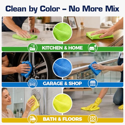 Image of GLIMGLINT Microfiber Cleaning Cloth 150 Pack, Reusable Paper Towels 11 x 9