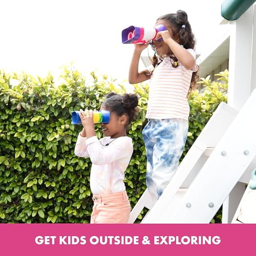 Image of Educational Insights GeoSafari Kidnoculars Pink - Toy Binoculars for Kids, Outdoor Toys for Kids Ages 4-8, Toddler Camping and Nature Toys, Lightweight Binoculars with Neck Strap, Bird Watching Gear