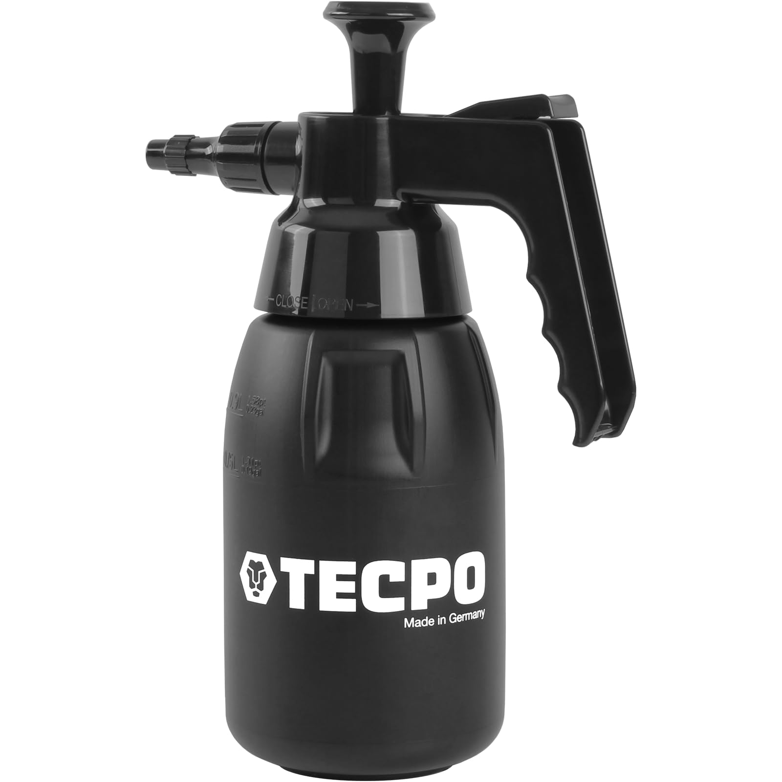 TECPO 3x Druckpumpzerstäuber 1L für Bremsenreiniger, Chemikalienbeständig, verstellbare Düse, 3 bar Druck, ergonomischer Griff, nachhaltiges Bio-PE, Pumpsprühflasche für Reinigung & Industrie