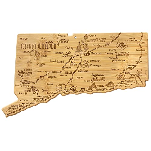 Tabla de cortar Bamboo forma de Connecticut miniatura 1