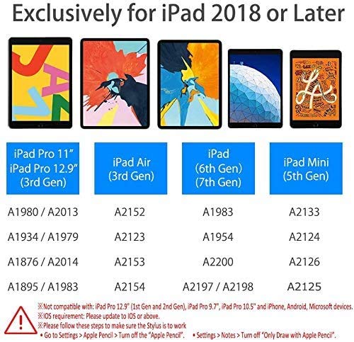 Caneta Stylus para iPad, Caneta Stylus Palm Rejection, iPad recarregável com design magnético compat