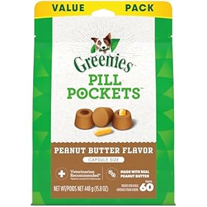 Greenies Pill Pockets for Dogs Large Size, Dog Treat Pouch for Capsule Medication, Peanut Butter Flavor, 15.8 oz. Pouch