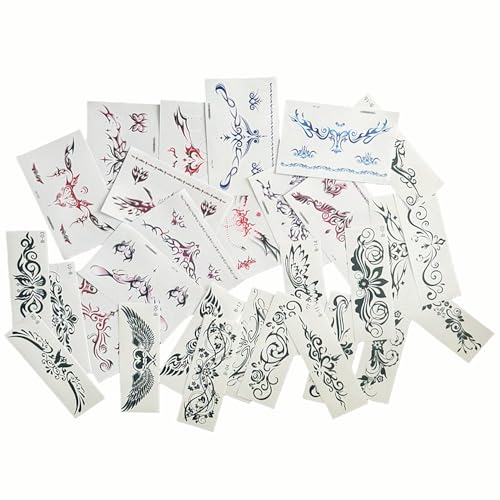 30 Sheet Temporary Tattoos Adult 2000s Girly Fake Tattoos Stickers Women Realistic Waterproof Tramp Stamp Temporary Tattoo for Bachelorette Birthday Favors Halloween Party Accessory image 2