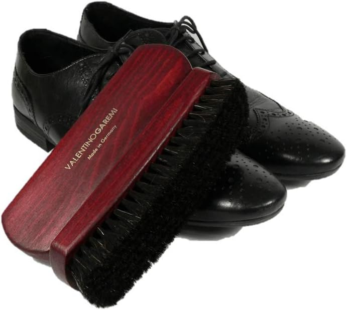Prime Shoe Brush – Superior Shine & Polish - Horse Hair & Large Mahogany Dye Wood Handle –Made in Germany
