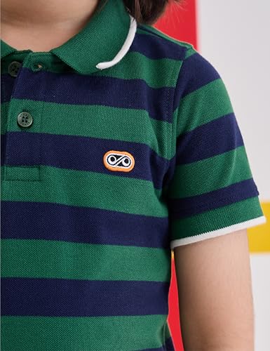 Image of Amazon Brand - Symbol Boys Cotton Rich Striped Polo Tshirt | Collar Tshirts | Half Sleeves | Regular Fit