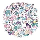 Autocollant Lot,Graffiti Autocollant 50 pcs Princesse Sirène Stickers Étanche Stickers Vinyles pour Bouteilles d'eau Ordinateur Portable Enfants Voitures Moto vélo Skateboard Bagages Bumper Stickers