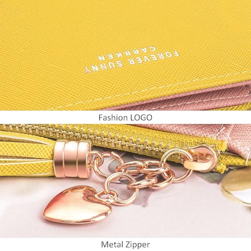 Image of Valentoria Womens Wallet Cute Elegant Long Slim Card Holder Case Minimalist Coin Purse Thin Tassels Zip Clutch Wallets for Girls Ladies