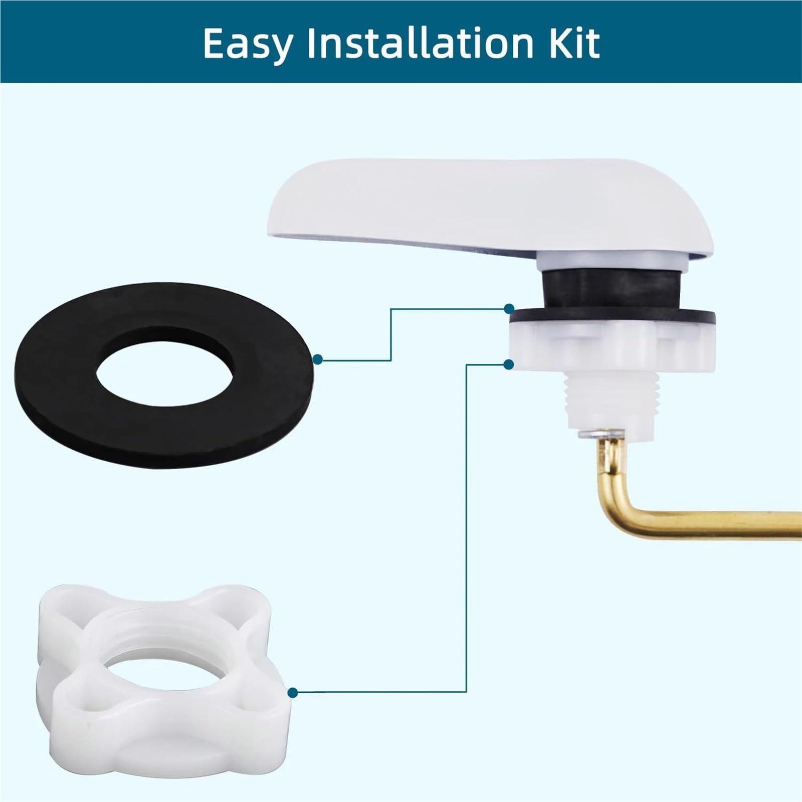 Palanca para Cisterna para Inodoro Paquete De 2 Palancas Descarga for Manija Inodoro | Tanque de repuesto de montaje frontal universal, color blanco