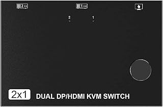 OUSFANAM Versatile USB3.0 High Multimedia Port KVM Switcher Connect Multiple Computers to Single Keyboards Mouse High Resolution KVM Switcher