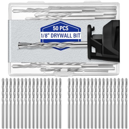 Tondiamo 50 Pcs Drywall Router Bits Drywall Drill Bits Guide Point Cutting Diameter Router Rotary Tools (1/8