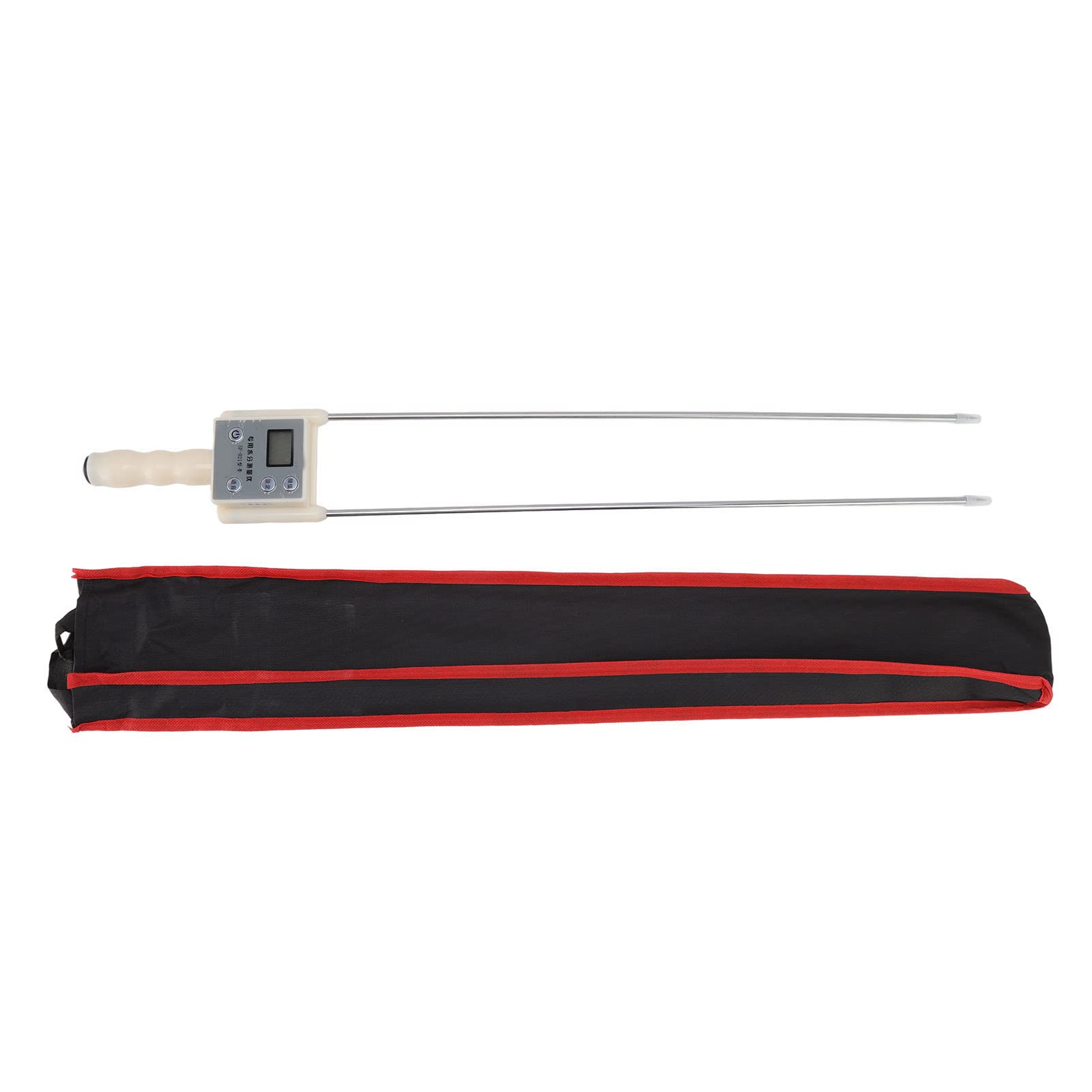 Misuratore di umidità portatile per fieno, misuratore di umidità digitale per cereali con display retroilluminato, misuratore di umidità multifunzionale in fibra per paglia, erba, mais, grano,(L)