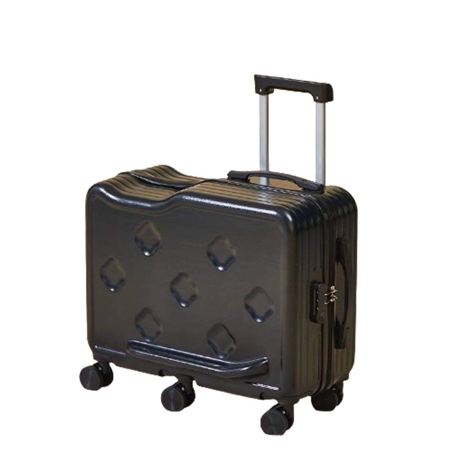 Equipaje de Mano rígido, Maleta de Viaje de 20"/22" con Cerradura de combinación, Gancho y asa de aleación de Aluminio, Maleta con Ruedas ABS(Black,22")