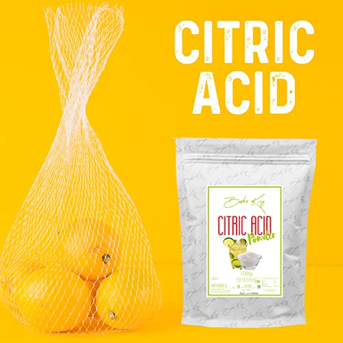 Image of BAKE KING Citric Acid Powder 100G, (CITRUS) Citric Acid for Cleaning Purpose, Citric Acid For Food And Bakery, Food Grade, Citric Acid Powder for Making Malai Peda, Jalebi, Poha Chivda, Dhokla etc