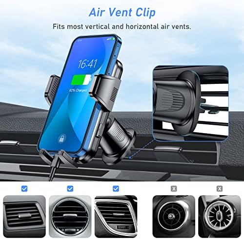 Blukar Car Phone Holder, Adjustable Car Phone Mount Cradle 360° Rotation - 4 in 1 Strong Suction Phone Holder for Car Dashboard/Windscreen/Air Vent - One Button Release for 4.0 to 6.7 inch Phones