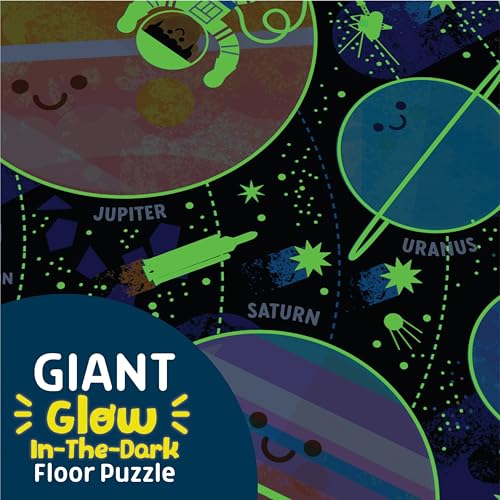 Chuckle & Roar Puzzle de Piso Sistema Solar, Puzzles para Niños de 4-6 años, 50 piezas, Brilla en la Oscuridad, 24 x 36 pulgadas, Piezas Grandes para Manos Pequeñas miniatura 2